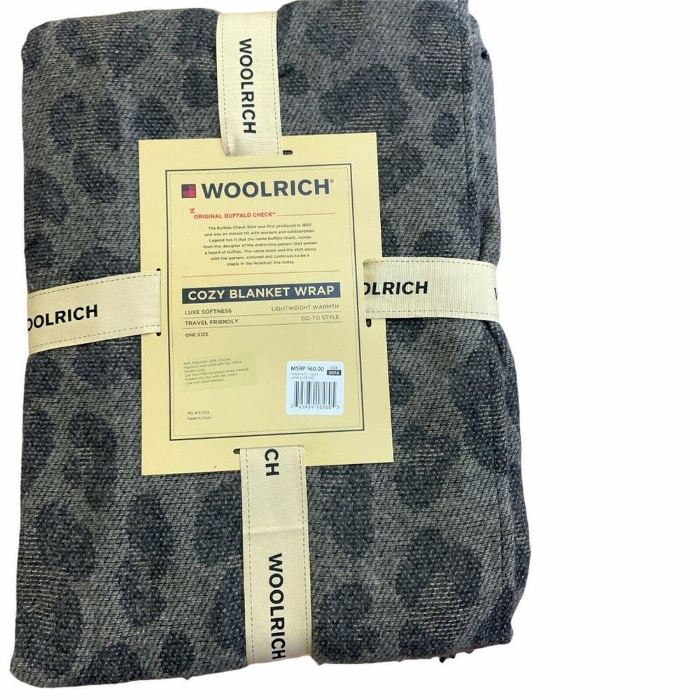Woolrich Cozy Blanket Wrap Lana Leopard One Size - Picture 5 of 5